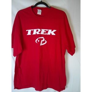 Rare VTG Trek Bicycle Logo T-Shirt Mens XL Red Gildan Heavy Cotton Short Sleeve
